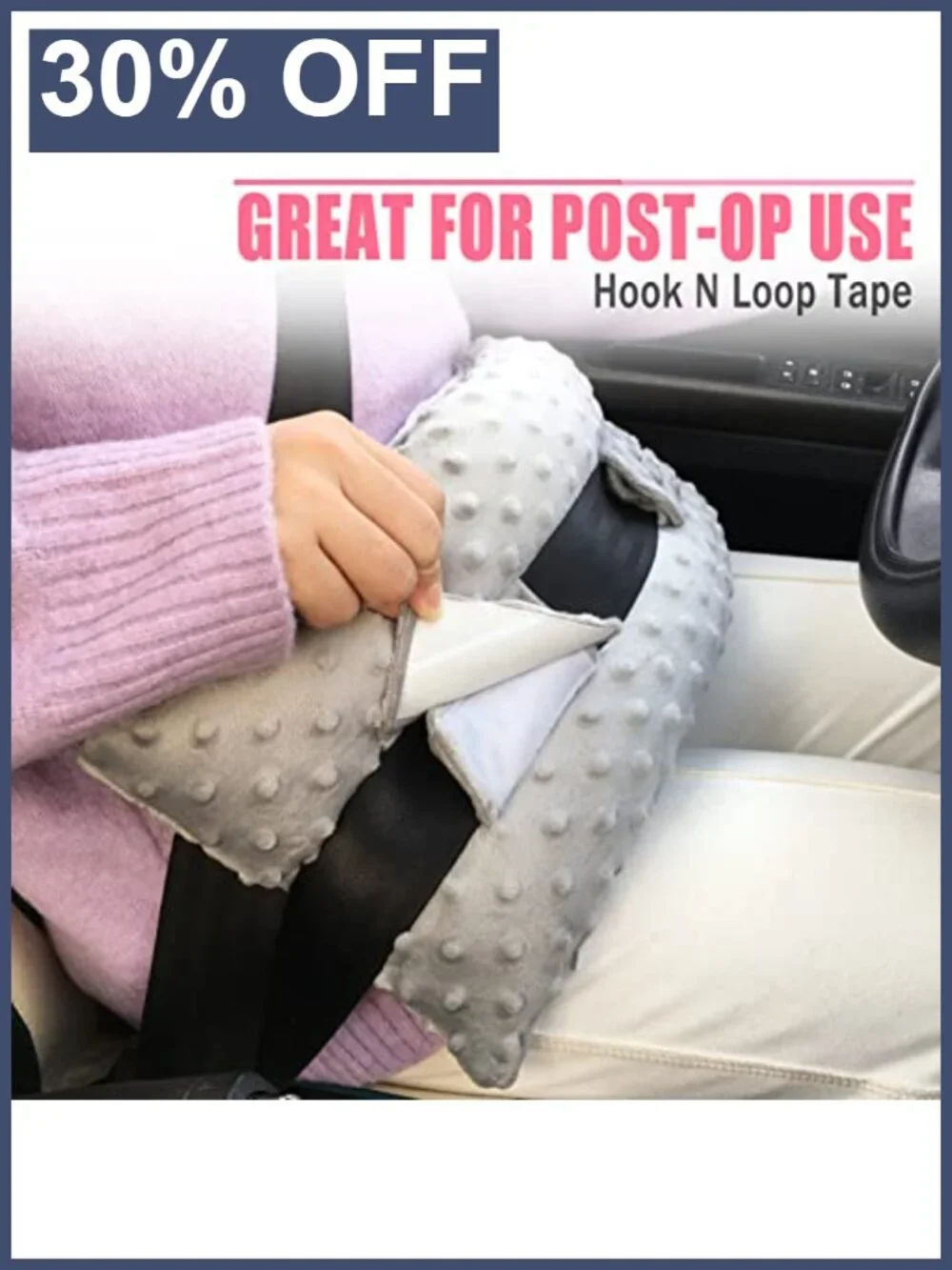 Post Surgery Seatbelt Pillow Abdominal Recovery Cushion Minky Dot